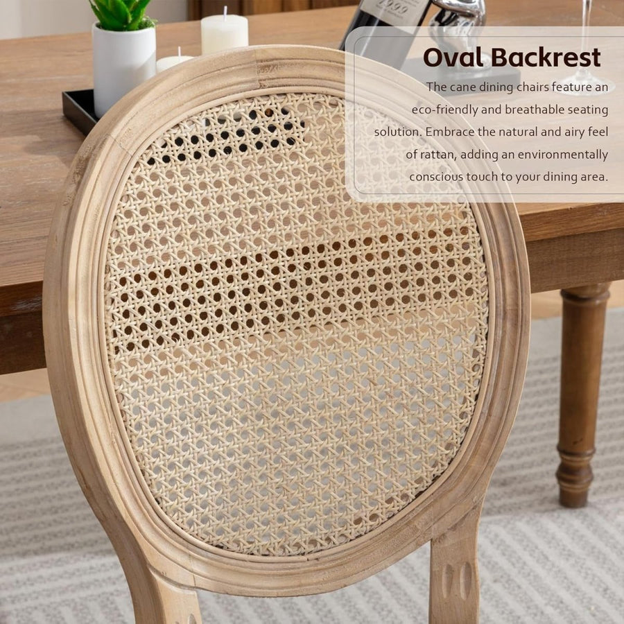 Rattan Oval-Back Dining Chair, Set of 6 French Country