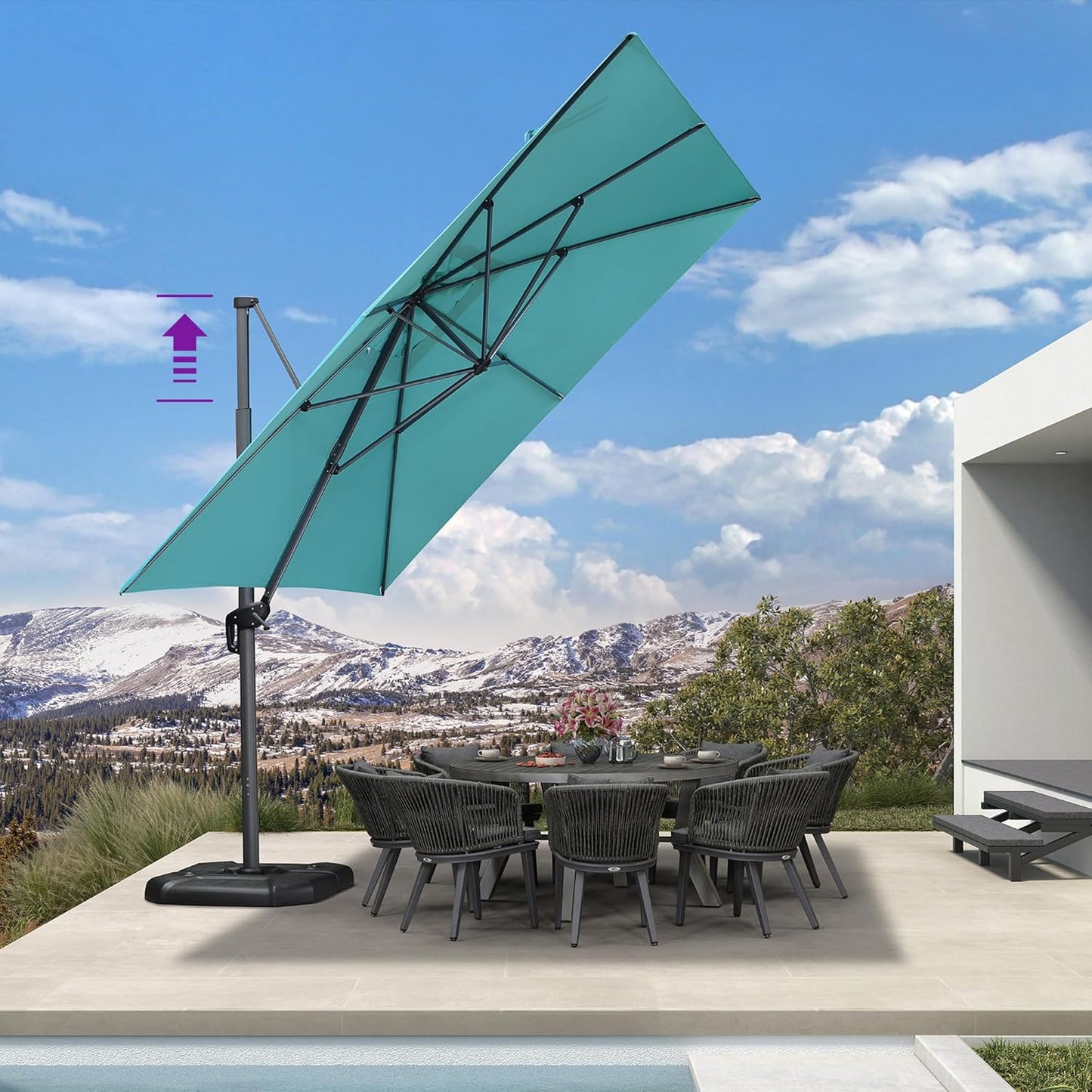 Aluminum Cantilever Umbrella with 360° Rotation