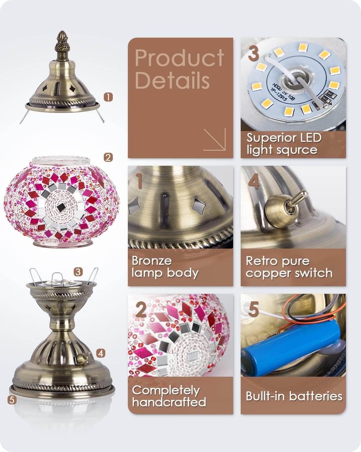 3 - Pack Rechargeable Moroccan Lamps