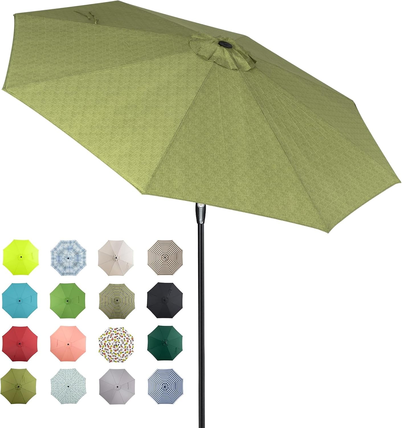 Auto-Tilt Patio Umbrella with Crank and Fade-Resistant Canopy