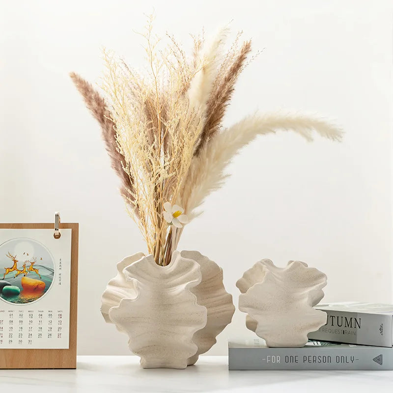 Ceramic Coral Vase for Pampas Grass