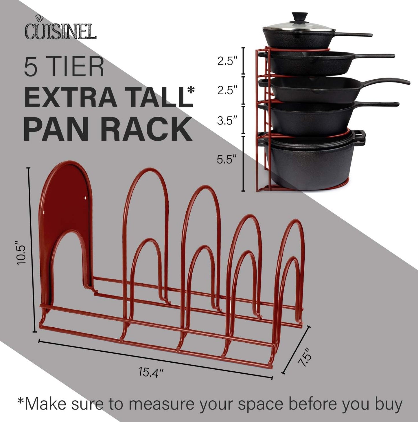 Extra Large 5-Tier Pan Rack for Cast Iron