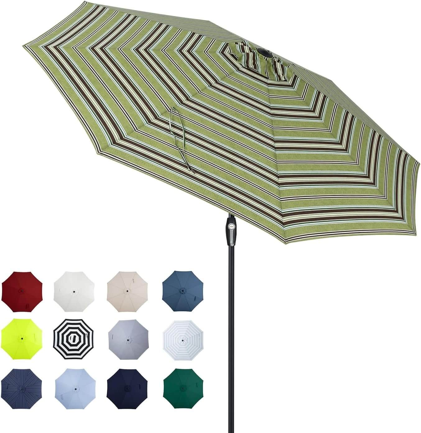 Auto - Tilt Patio Umbrella with Crank and Fade - Resistant Canopy