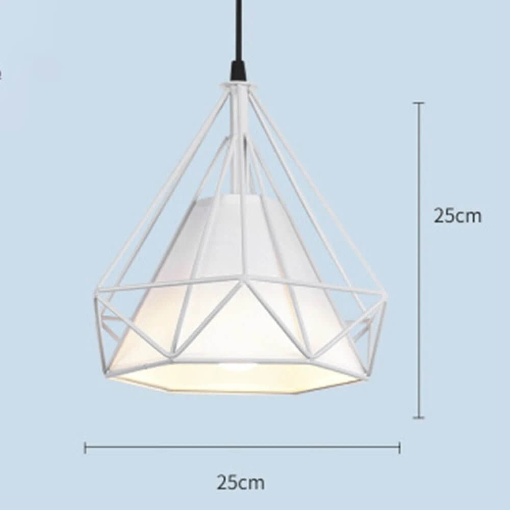 Retro Diamond Iron Cage Pendant Lamp