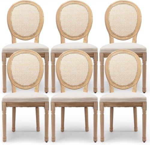 Elegant Dining Chair Rattan Set of 6 with Unique Design
