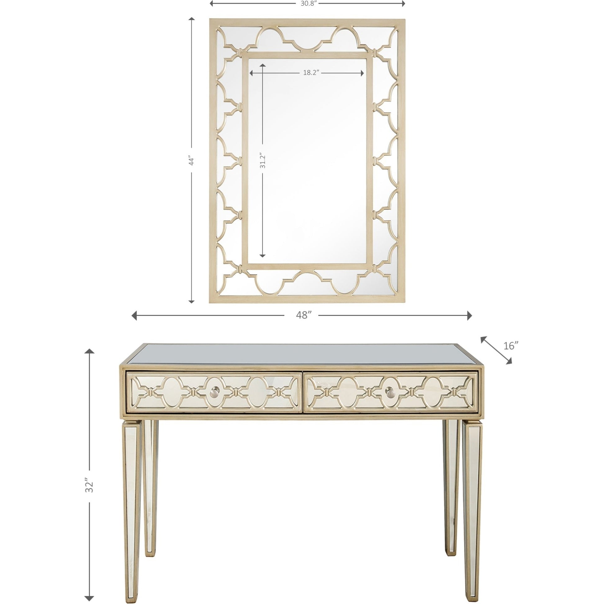 Elegant Dresser And Mirror With Eye-Catching Design Drawers size