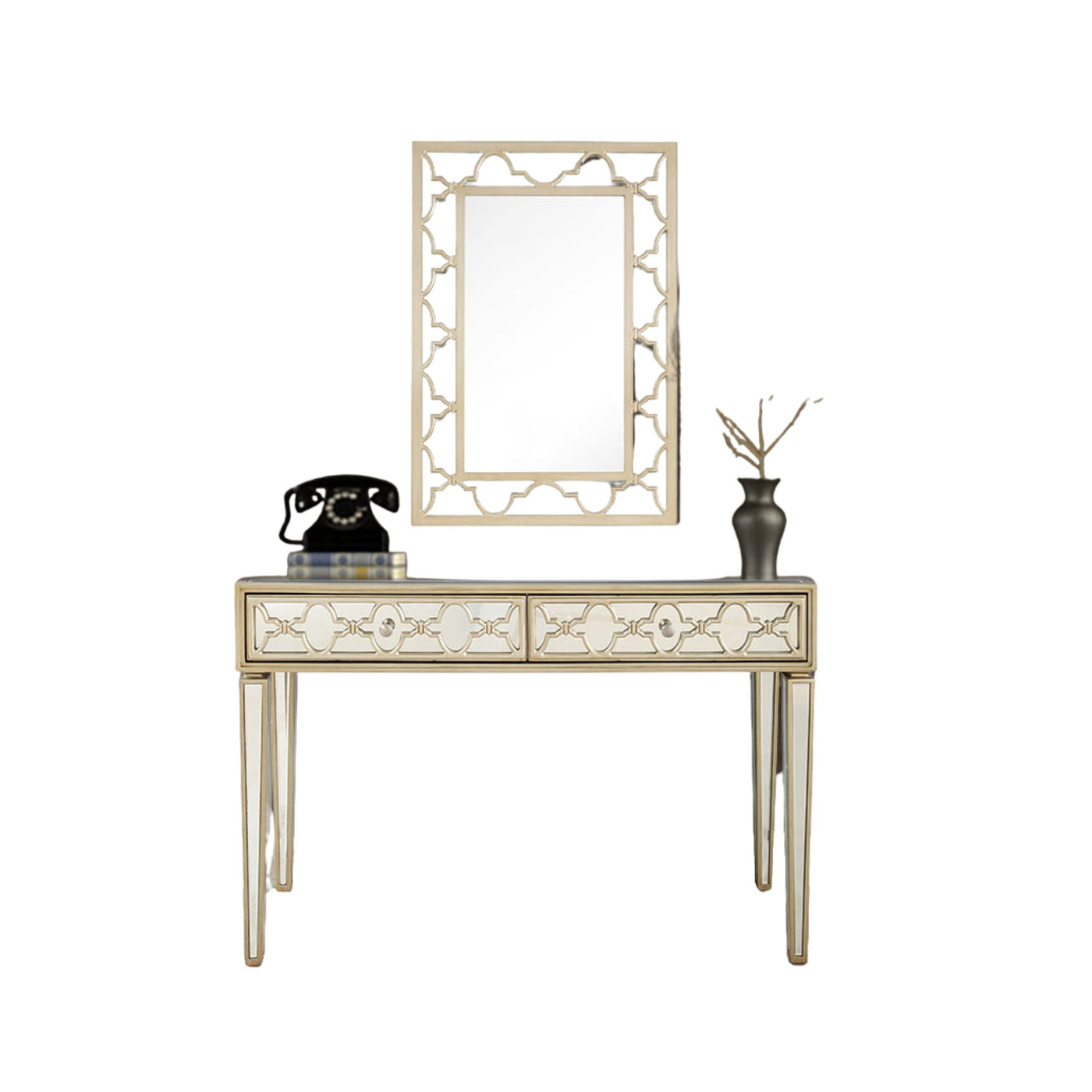 Elegant Dresser And Mirror With Eye-Catching Design Drawers