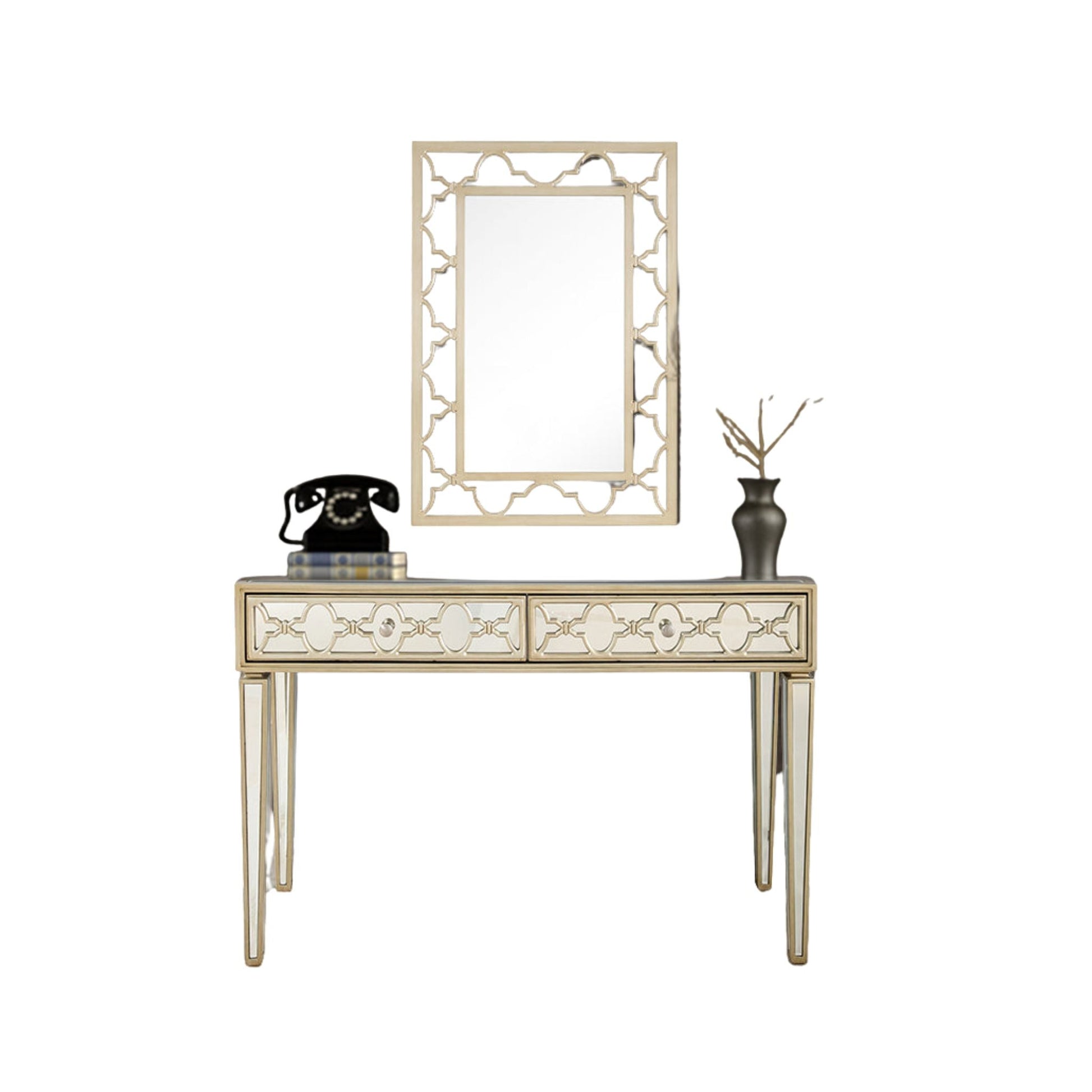 Elegant Dresser And Mirror With Eye-Catching Design Drawers