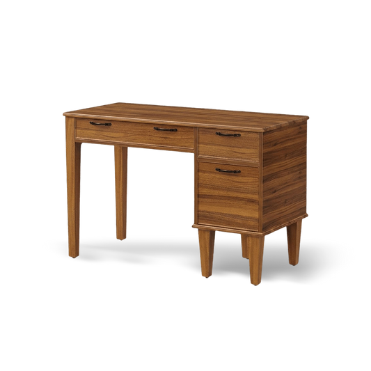 Integrated storage drawers on the Elite Walnut Executive Writing Desk.