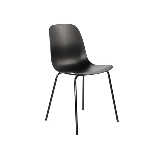 Matte Black Metal Dining Chair, Set of 4 Curved Backrest