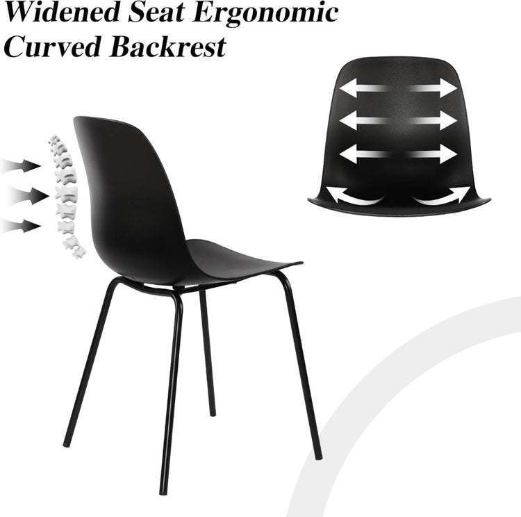 Elegant Luxury Dining Room Chairs - Matte Black