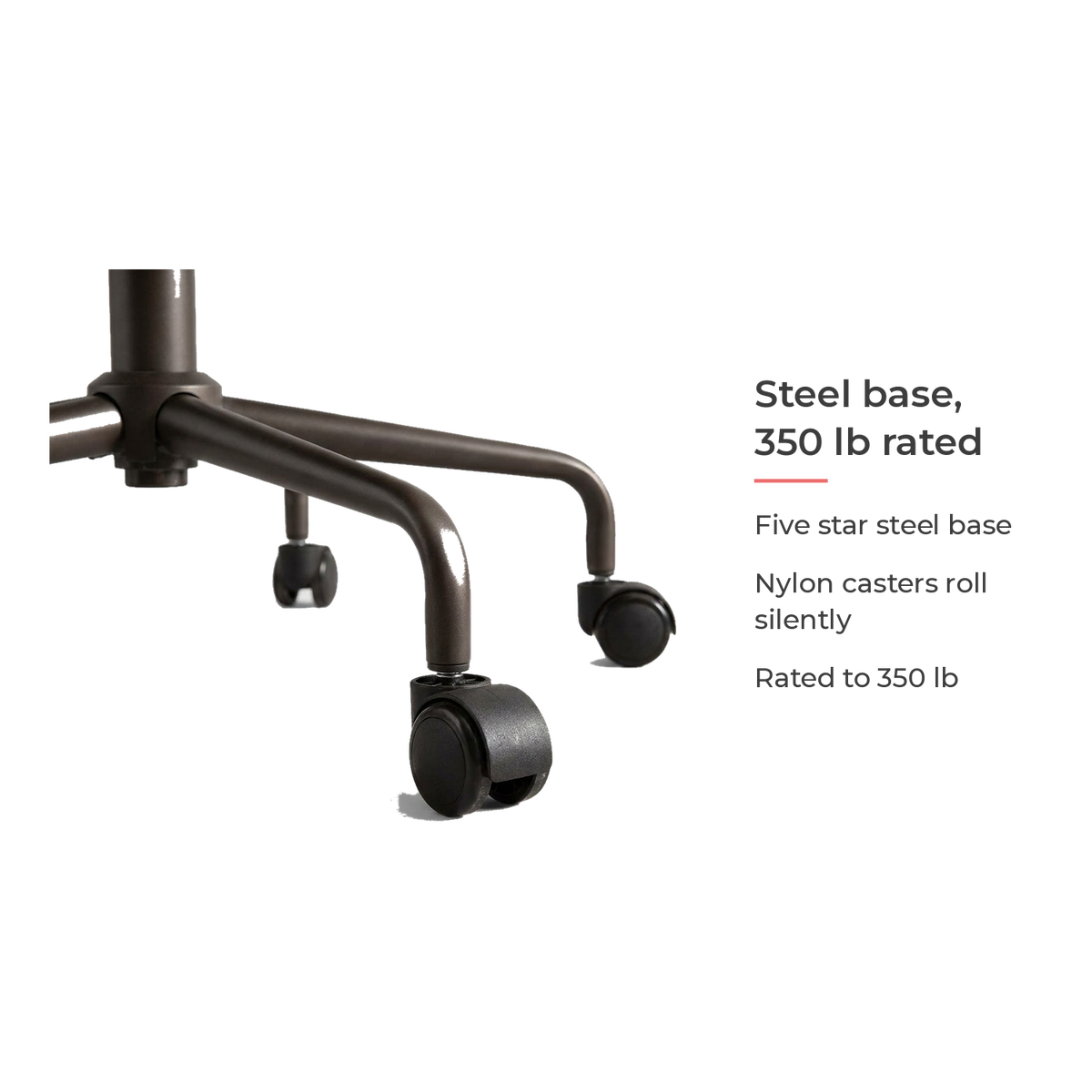 Office chair steel base card (feature callout)