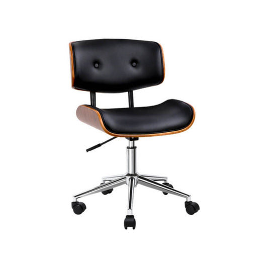 Executive Walnut Office Chair PU Leather 360 Degree Swivel