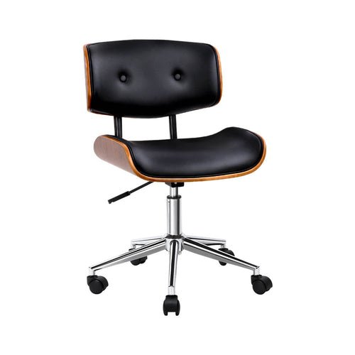 Executive Walnut Office Chair PU Leather 360 Degree Swivel