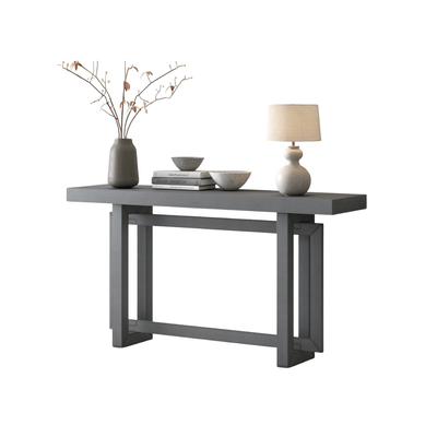 Vintage Console Table with Solid Wood Top sample