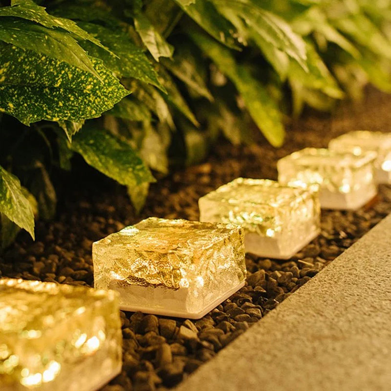 Solar-Powered Ice Brick Path Lights (6-Pack)