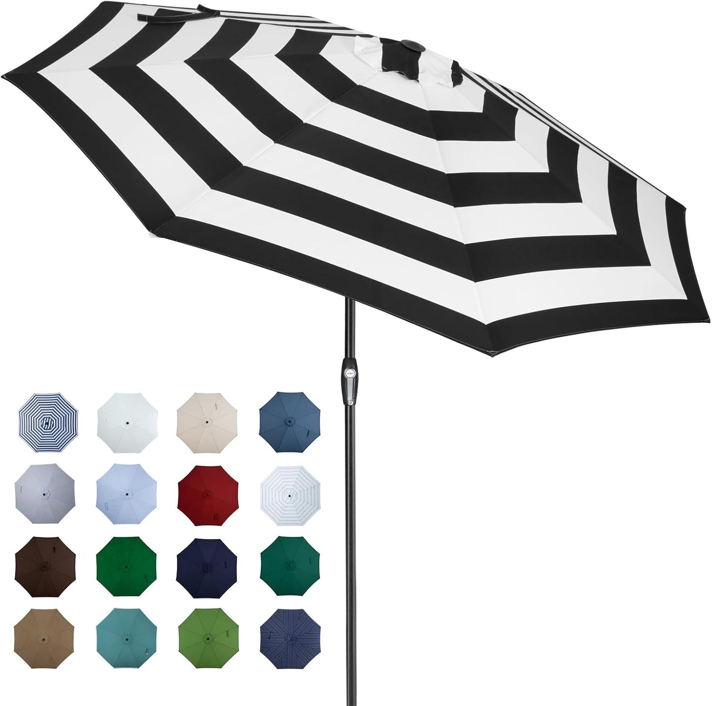 Auto-Tilt Patio Umbrella with Crank and Fade-Resistant Canopy