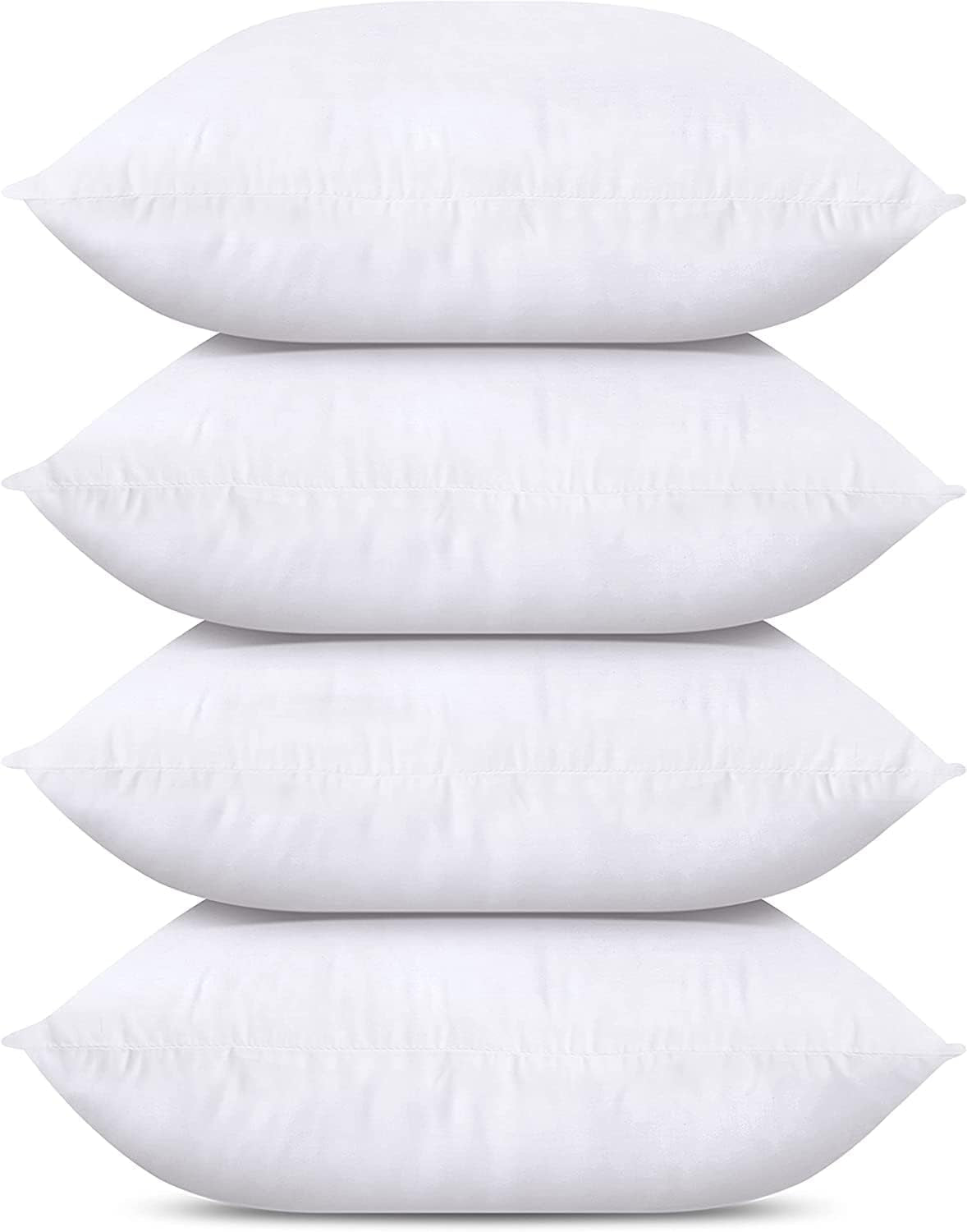 Set of 4 White Throw Pillows