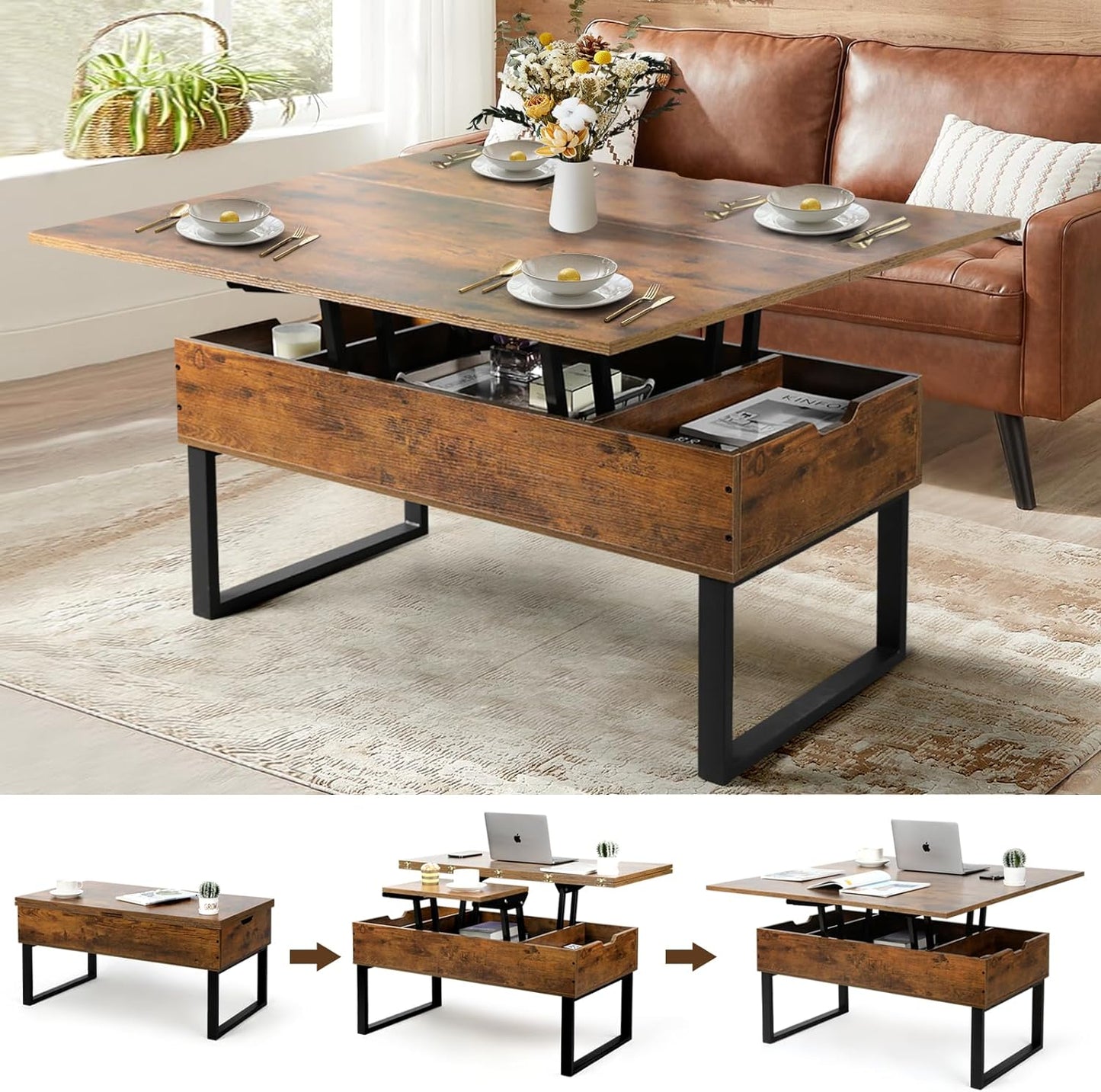 Versatile Lift-Top Coffee Table