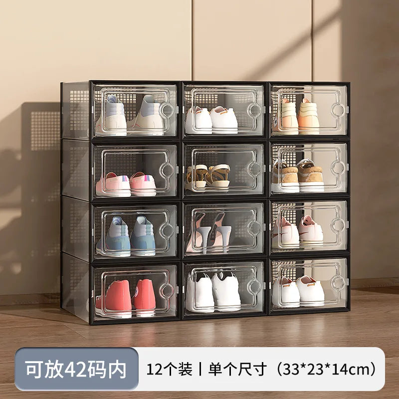 Plastic Transparent Shoe Box for Storing Dust and Moisture in Living Room, Dormitory, Shoe Box for Shoe Storage