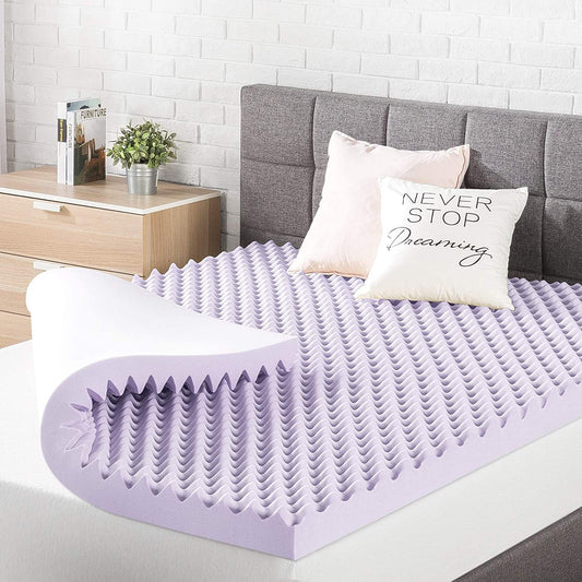 Lavender-Infused Egg Crate Memory Foam Mattress Topper (Full)