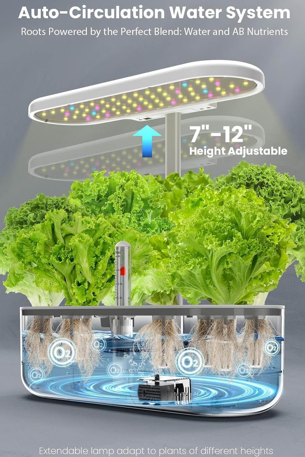 Self - Watering Hydroponics System for Herbs and Greens