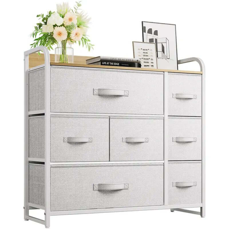 7 - Drawer Storage Tower with Easy - Pull Fabric Bins