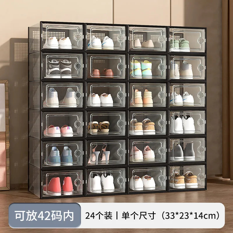 Plastic Transparent Shoe Box for Storing Dust and Moisture in Living Room, Dormitory, Shoe Box for Shoe Storage