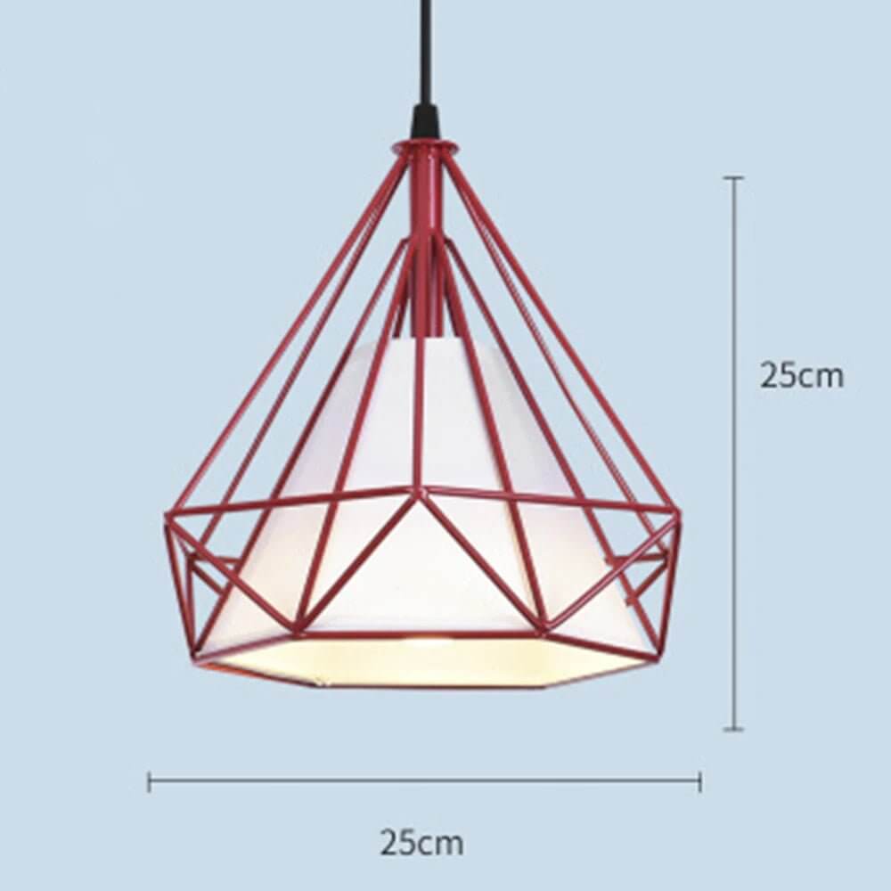 Retro Diamond Iron Cage Pendant Lamp