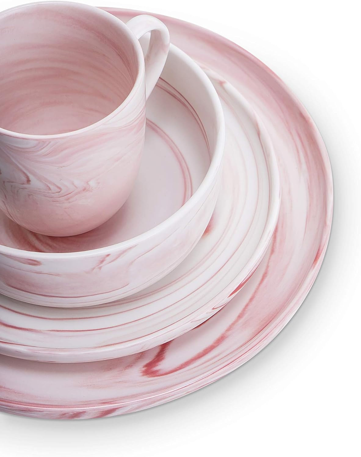 Elegant Pink Porcelain Dinnerware Set