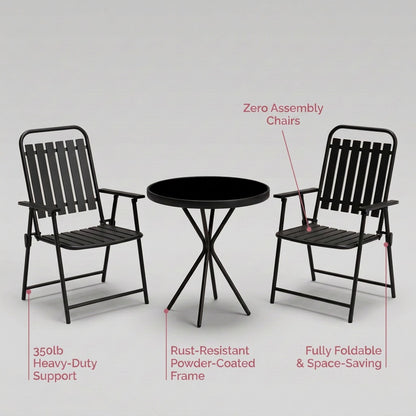 Features card listing weight capacity, frame and folding design (feature callout)