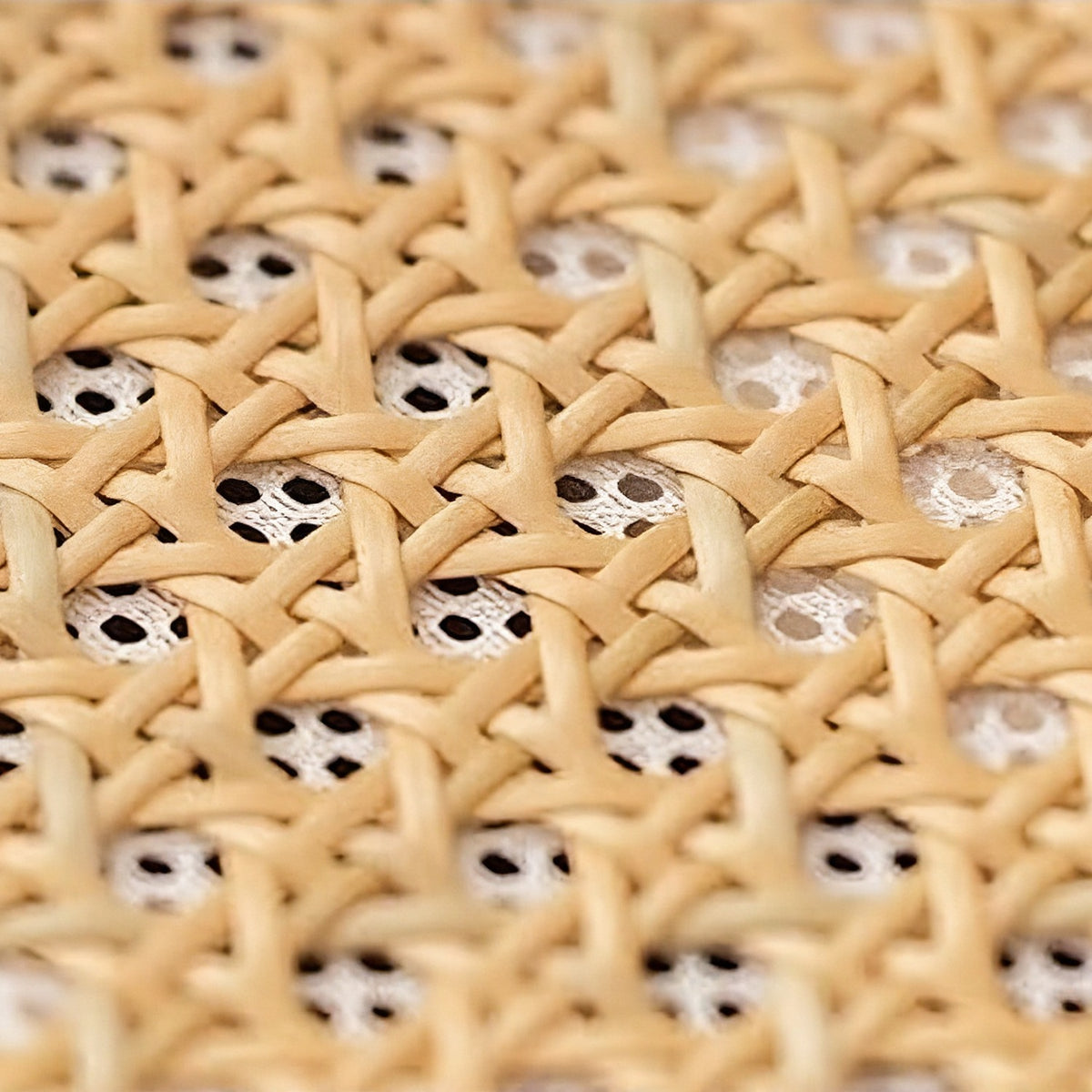 Woven cane seat (close-up detail)
