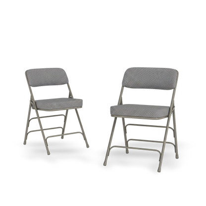 Steel-frame folding chairs for entertaining, shown against a #f3f3f3 studio backdrop.
