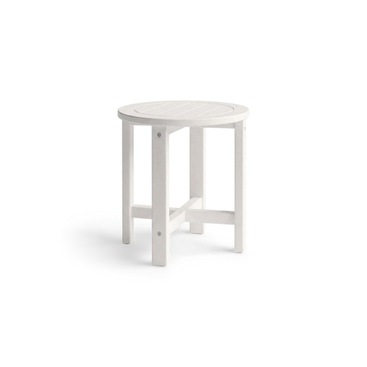 HDPE round patio side table on a #f3f3f3 studio background