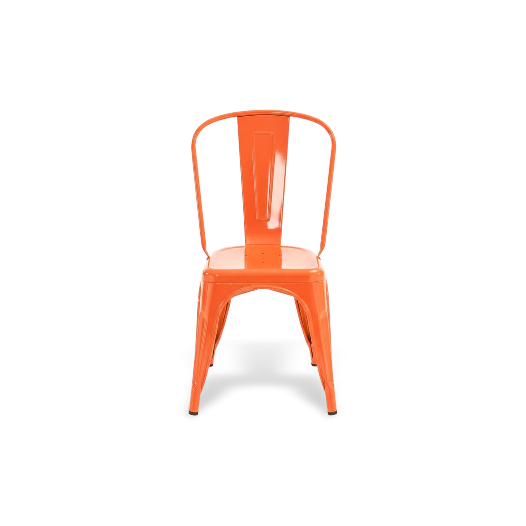 Rust Finish Tolix-Style Stackable Dining Chair Metal