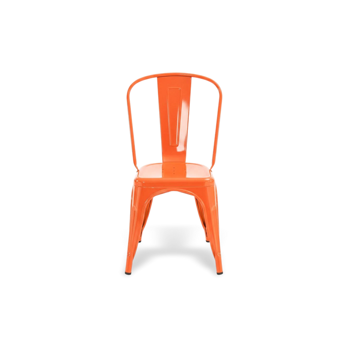 Rust Finish Tolix-Style Stackable Dining Chair Metal