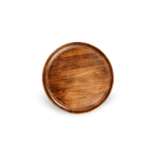 Mango Wood Round Industrial-Leg Coffee Table Living Room