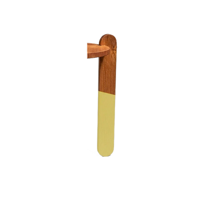 Hand color-dipped leg from tabletop attachment through the color transition to the paddle foot