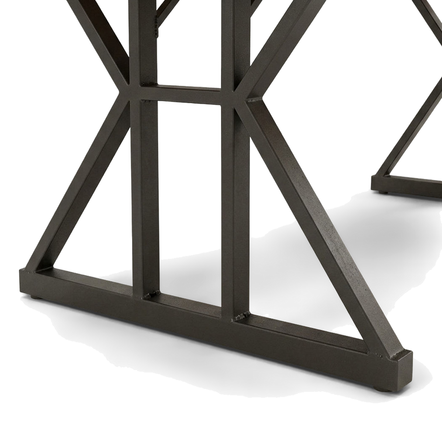 Light Oak Executive Desk, 70.8-Inch, Black Trestle