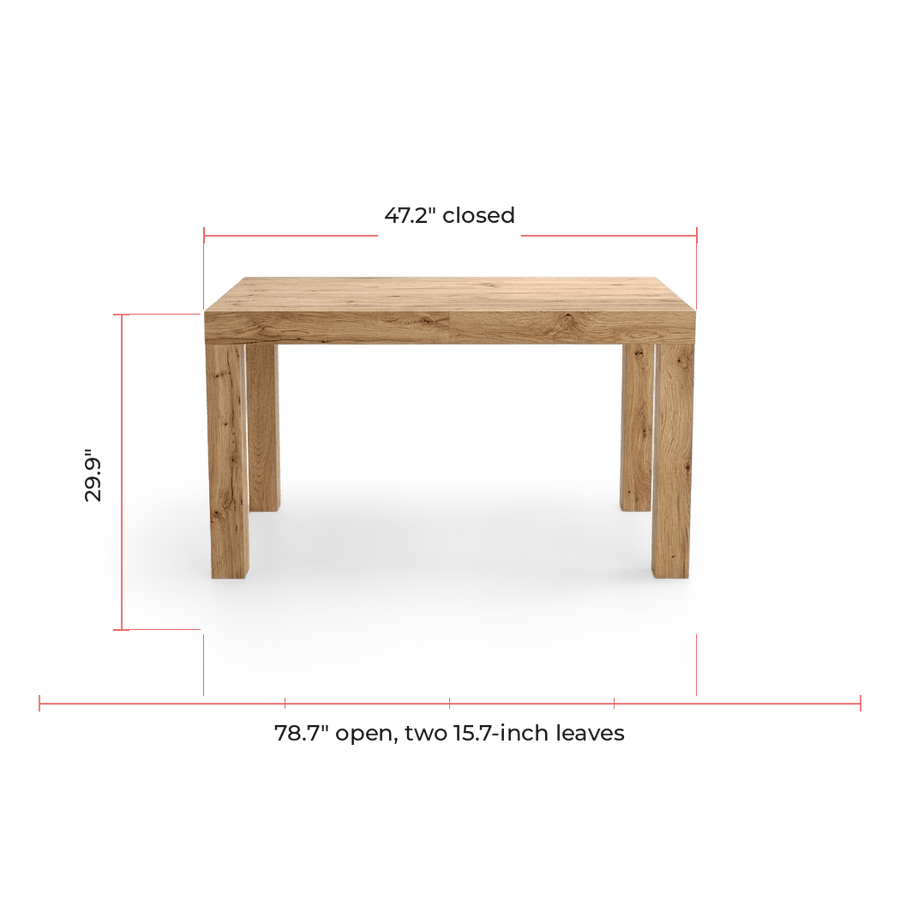 Light Oak Extendable Dining Table, Seats 8 At 78.7 Inches