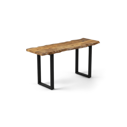 wood live edge console table