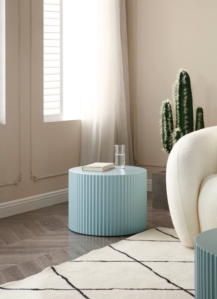 blue rounded edge coffee table 