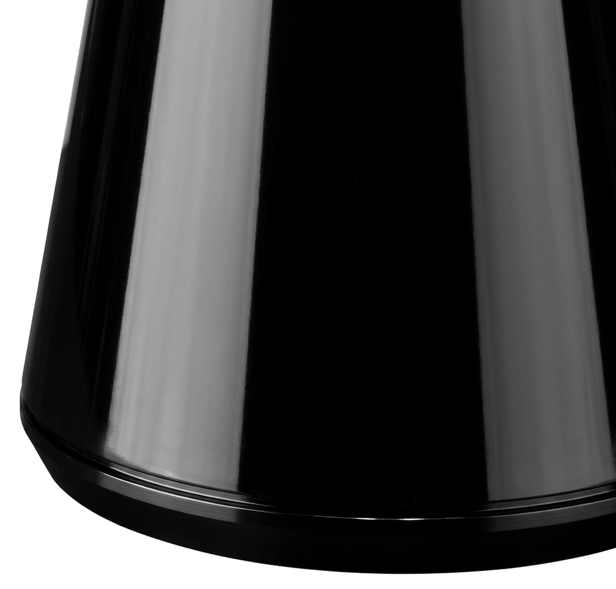 Melt table lamp — close-up detail of the base-to-floor seam, transparent (close-up detail)