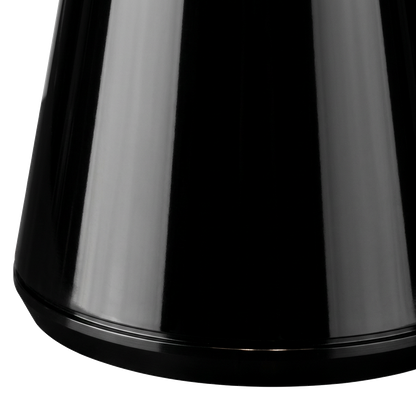 Melt table lamp — close-up detail of the base-to-floor seam, transparent (close-up detail)