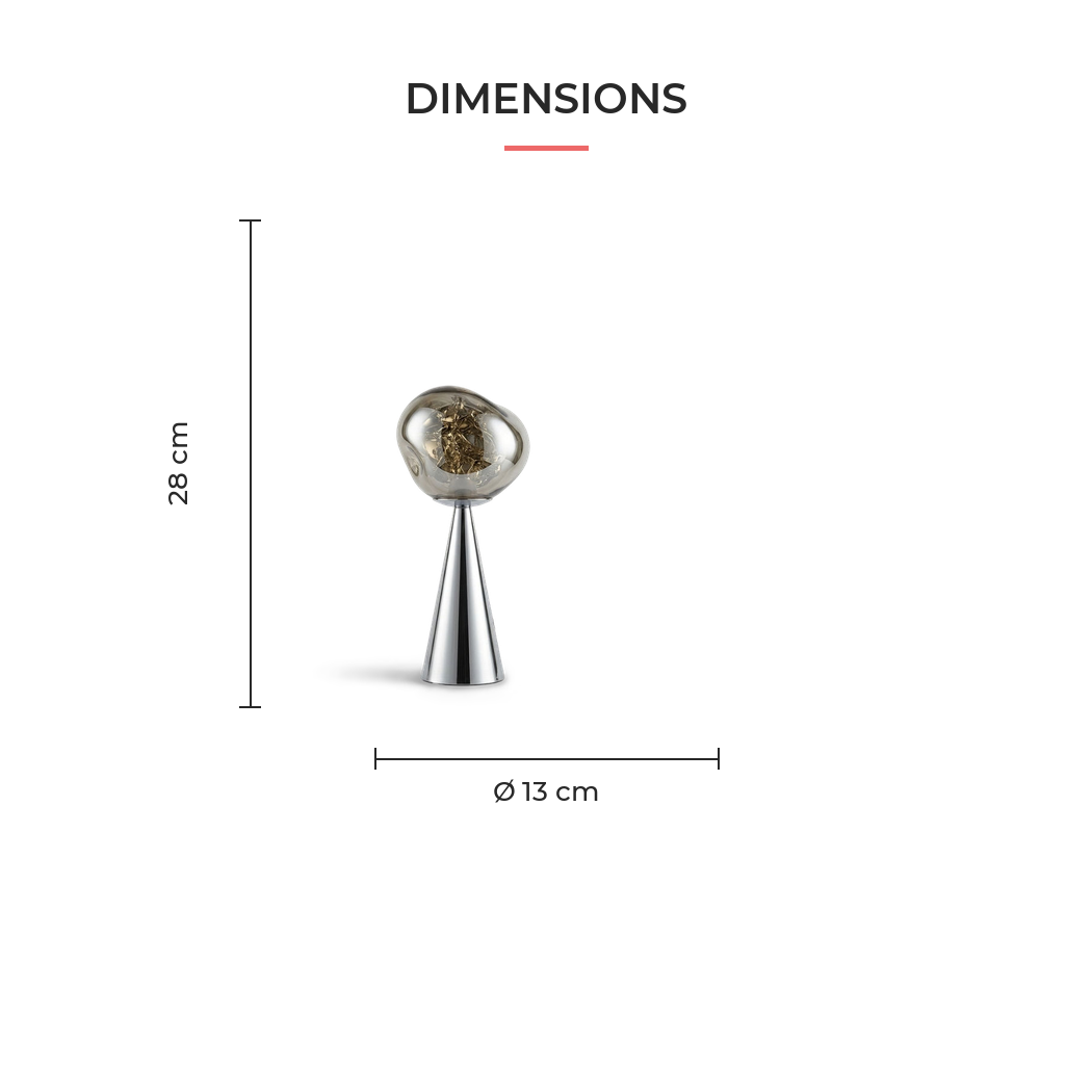 Melt Portable Dimmable LED Table Lamp dimensions