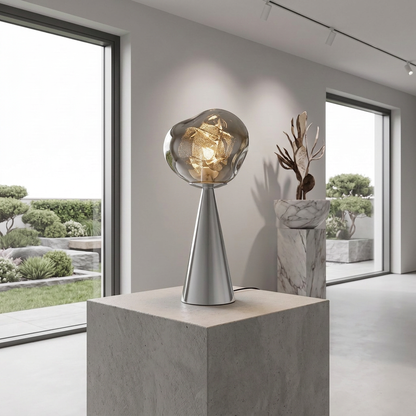 Melt Portable Dimmable LED Table Lamp — gallery scene, closer zoom, ambient room setting