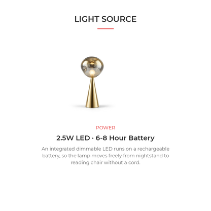 Melt Portable Dimmable LED Table Lamp — light source specifications