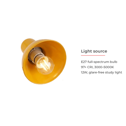 Memphis retro desk lamp light source specification (feature callout)