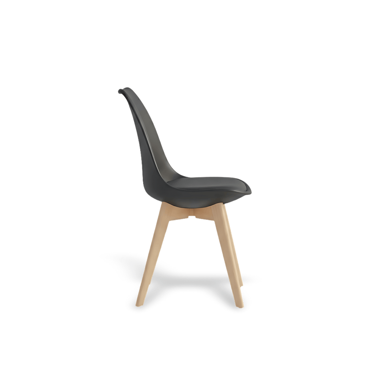 Stackable plastic shell dining chair set on a #f3f3f3 studio background
