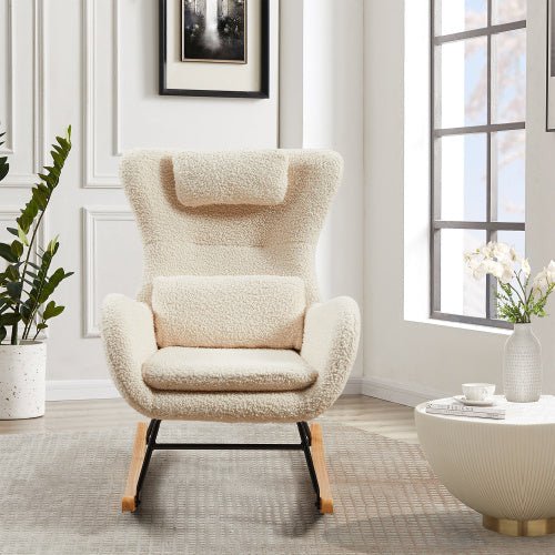 Modern Rocking Chair Nursery With High Backrest 